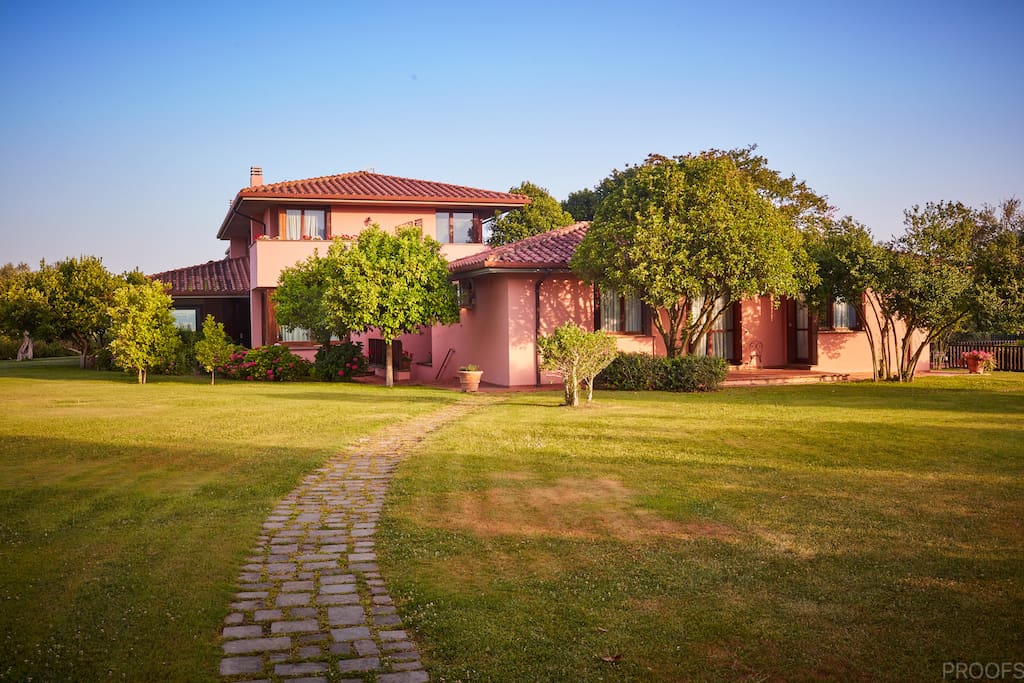 Villa side & garden.