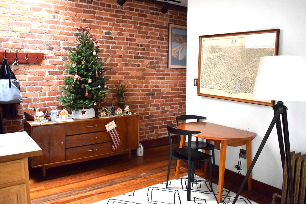 A skylight lets extra light in! (unfortunately the tree is just a seasonal thing ;) )