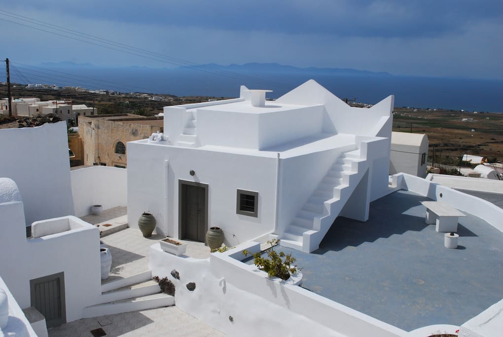 THE PREMISES FROM ABOVE TERRACES. KALLISTI HOUSE DOMINATING
