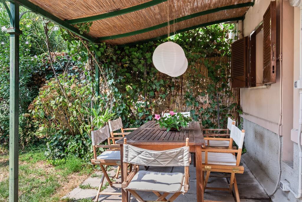The terrace can comfortably accommodate a full family