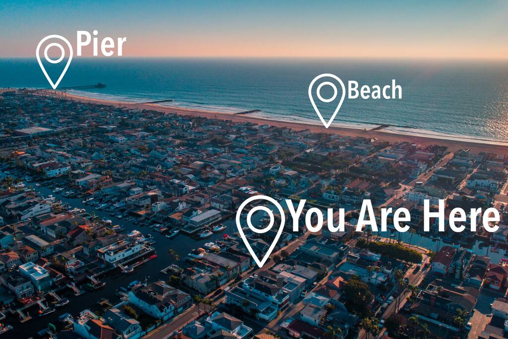5 minute walk to beach but located in a residential neighborhood with very few vacation rentals