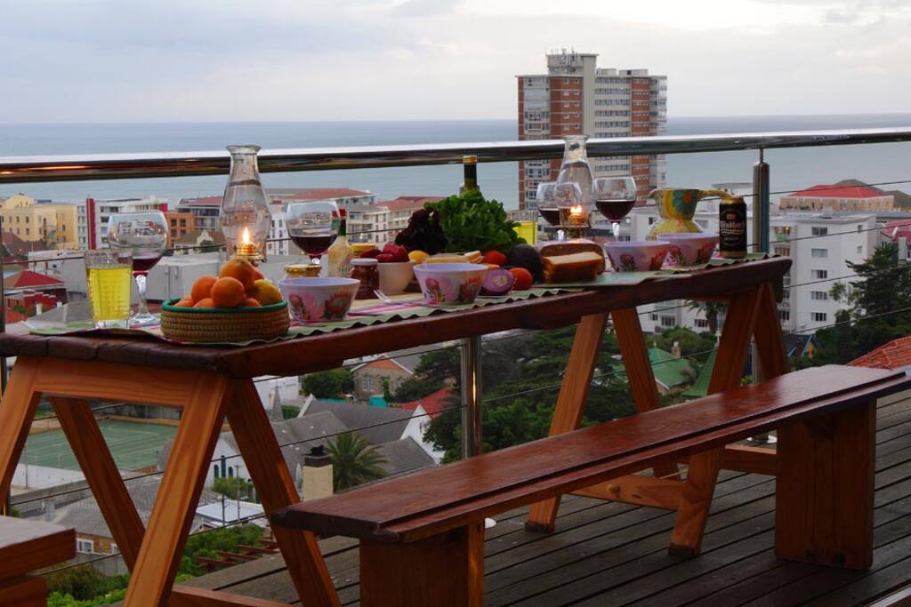 dinner on the balcony