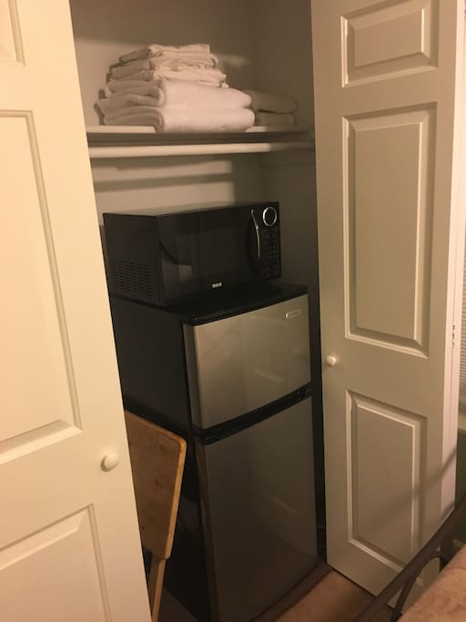 Refrigerator and Microwave (and coffee maker)