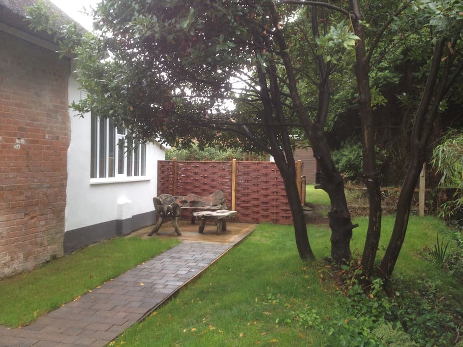 Your patio overlooking the brook