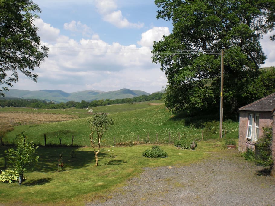 View of the Lowther Hills from the cottage garden