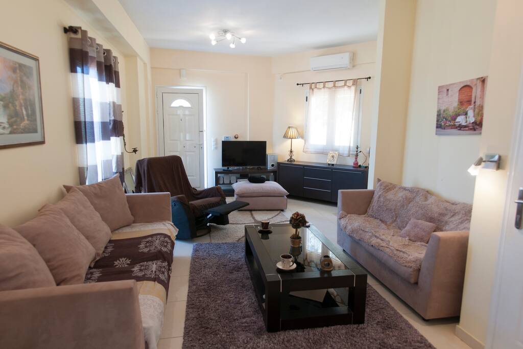 Entrance and Common space - Living room with coach,sofa bed and lazy boy
