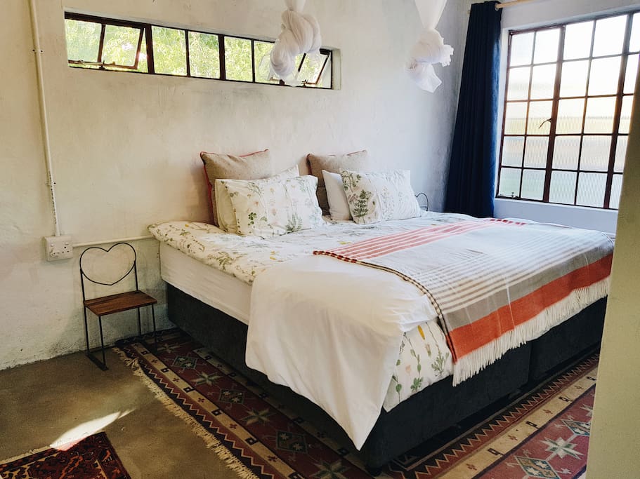 The bed made up as a super king size. (Two 3/4 beds)