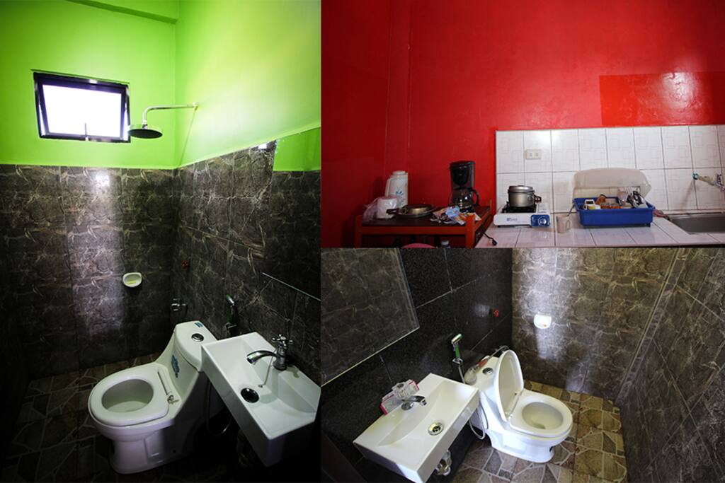 Toilet 1 & 2, Kitchen