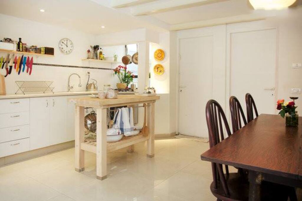 kitchen and dining area