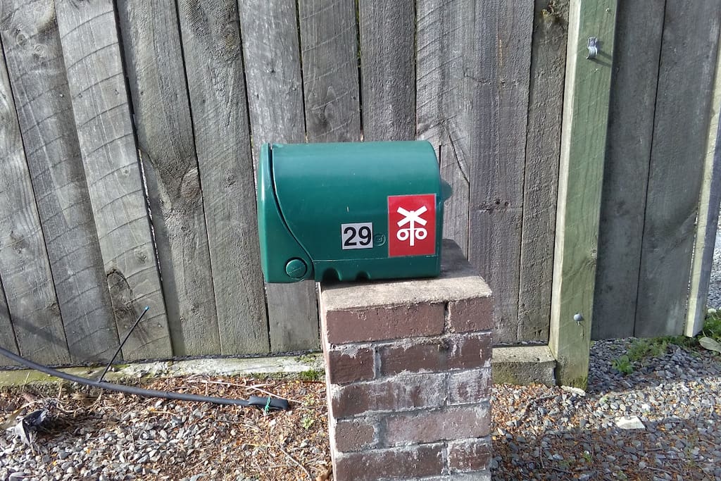 just look for 29 green letter box with railway crossing logo on, come through the gate, you can also park up the drive close to the mail box fence to allow room for the car in garage to get out thanks