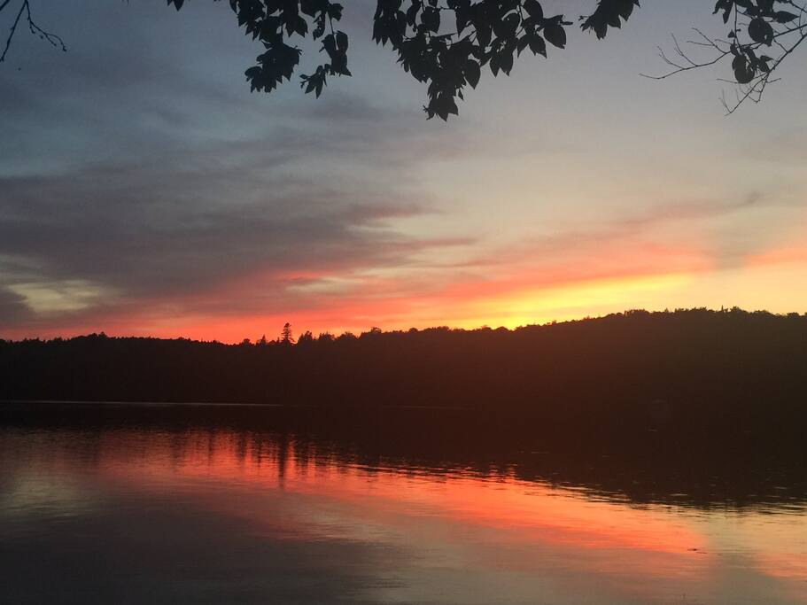 Coucher de soleil face au chalet