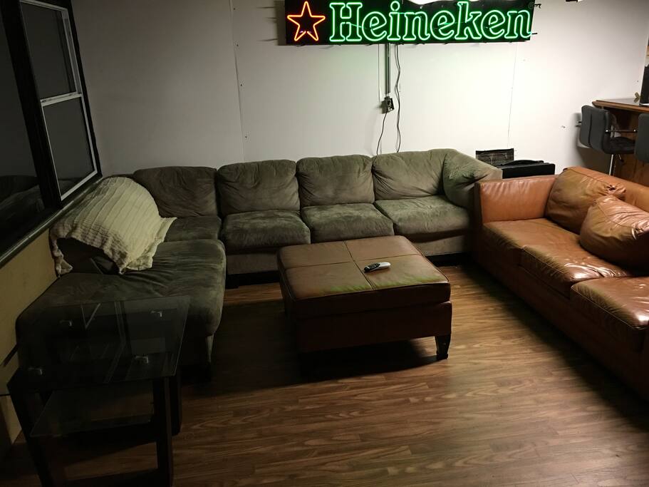 man cave
46 inch tv and 32 inch tv