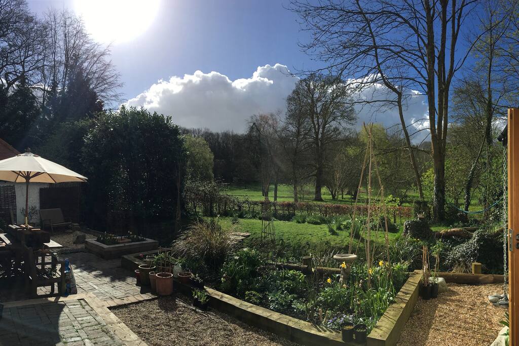 This is the view from the Studio B & B.