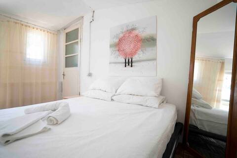 Private room in a natural garden.