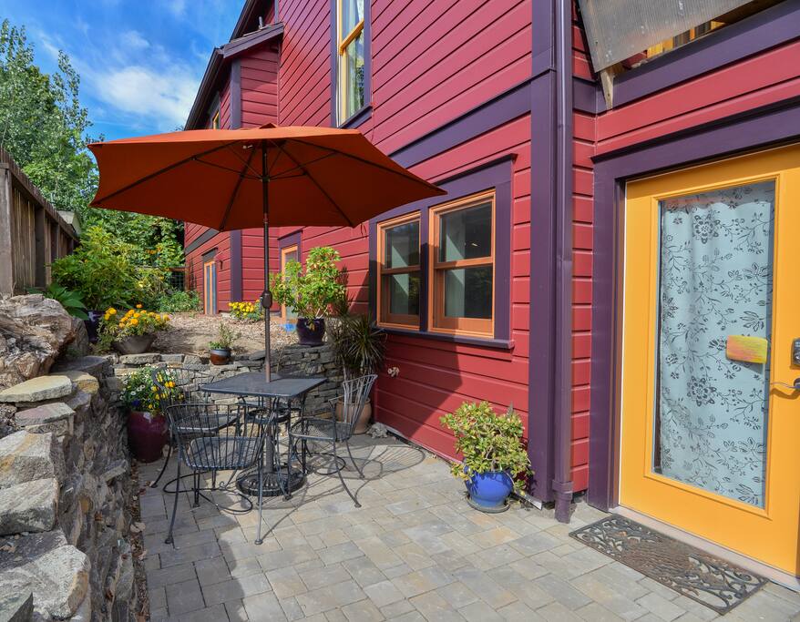 Your entrance and private patio.