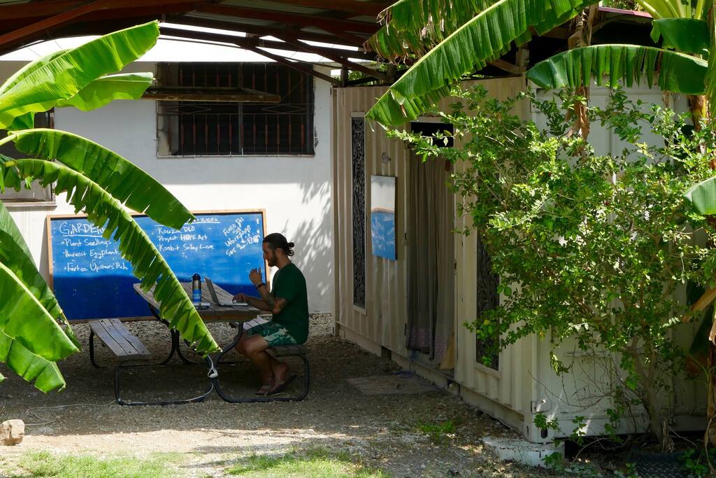 The Give Love Containers are great for groups as they have a covered workspace between them.
