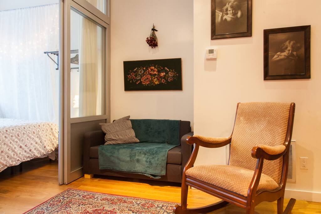Pull out couch in living room