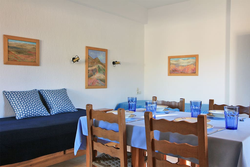 Entrance door from yard is into spacious, open plan living area.