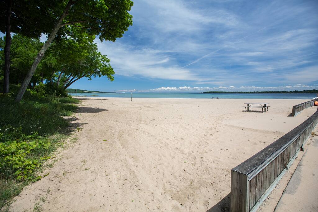 short walk to private beach by pool