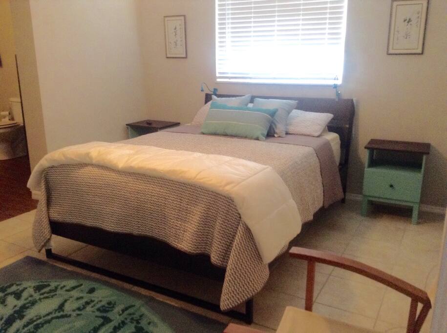 Master has a brand new queen Casper bed