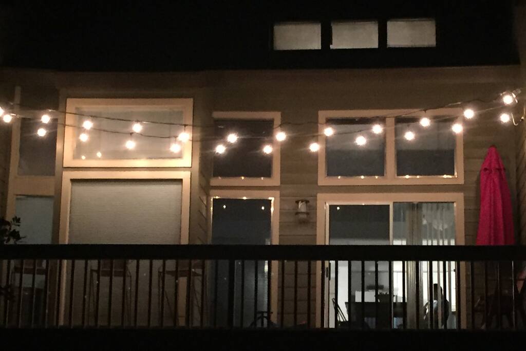 Romantic Lighting on 2nd Floor Back Porch which has gulf course view