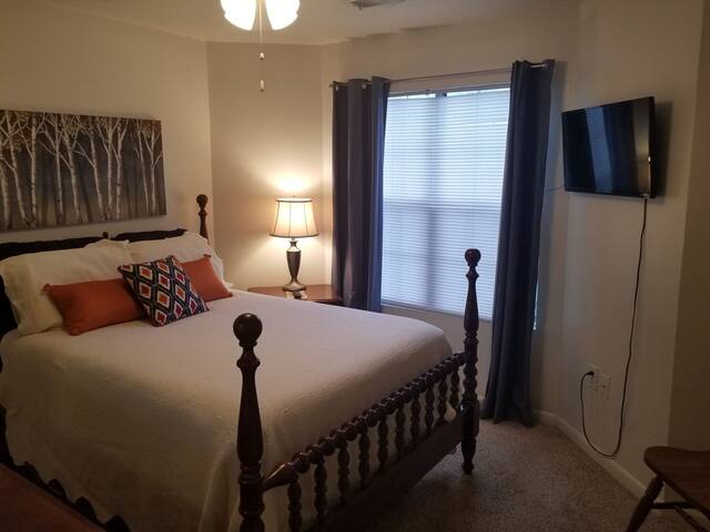 Secluded apartment in gated community.
