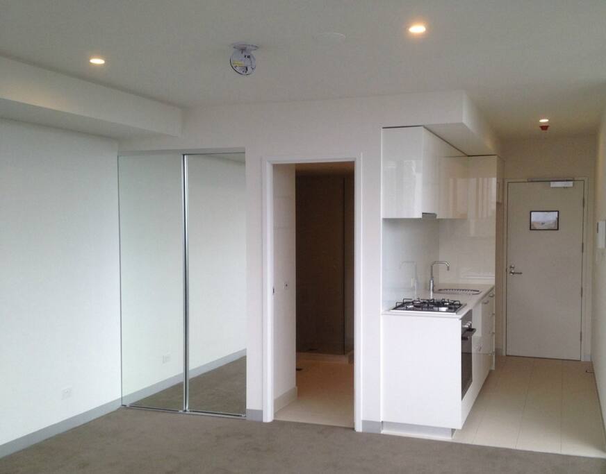 Full height mirrors installed infront wardrobe