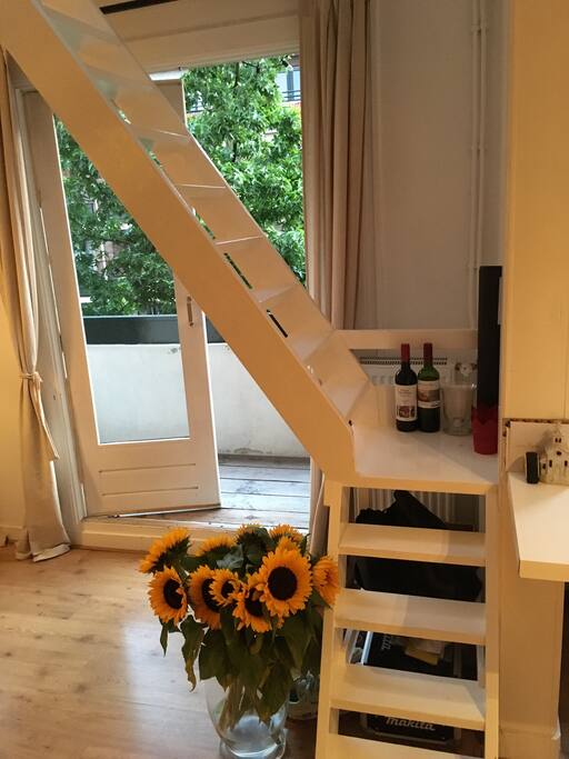 Door to the balcony from the living room