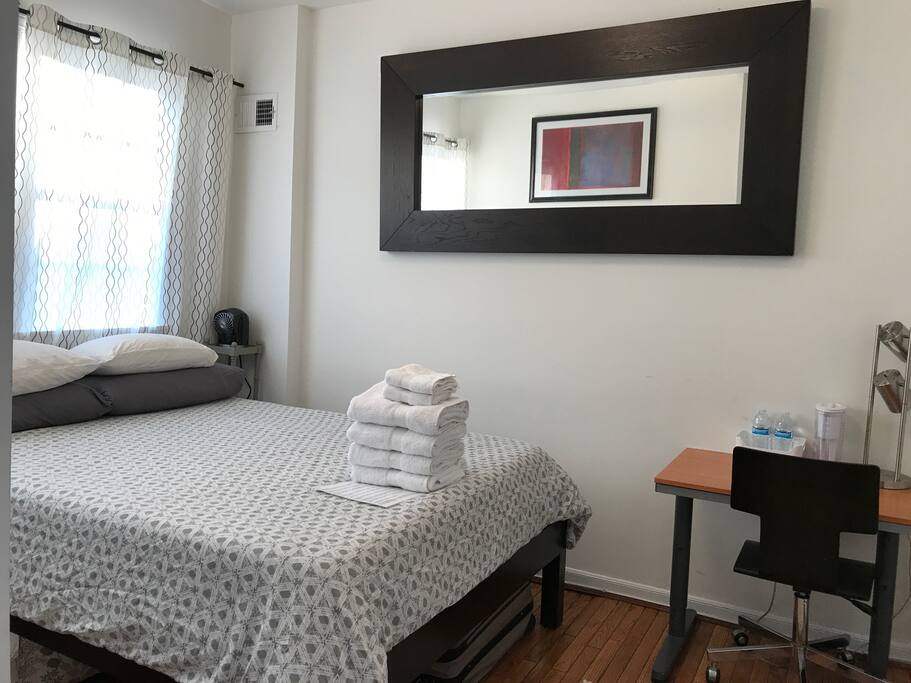 Private bedroom with desk