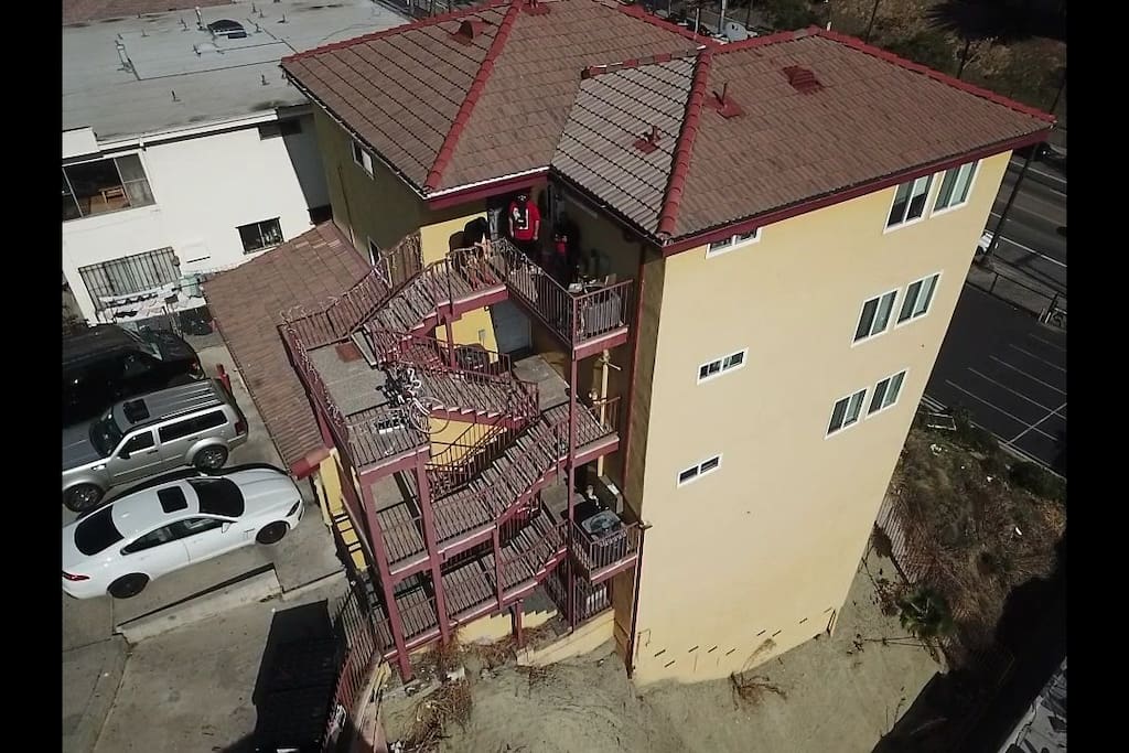 om the top floor