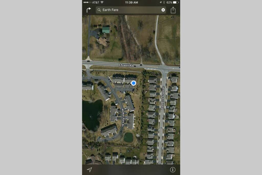 Aerial view of condo complex.