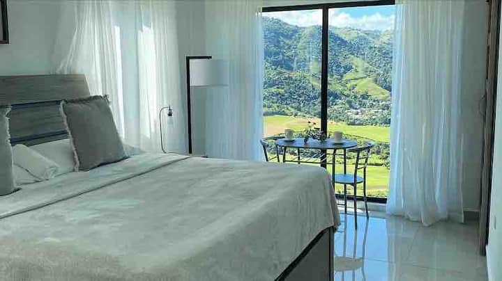 ห้องนอนใหญ่เตียงคิงไซส์ W/ห้องน้ำ