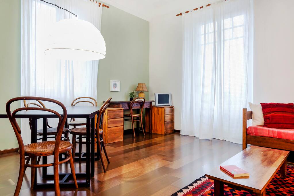 The Living room - The dining table & The desk