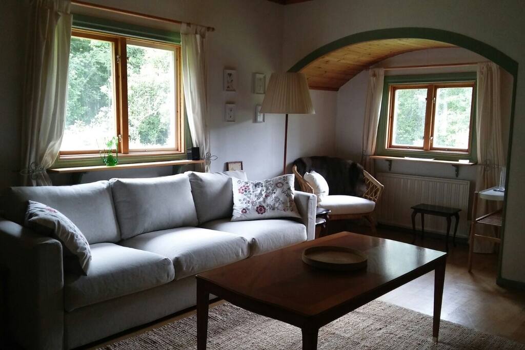 The living room with cosy corner.