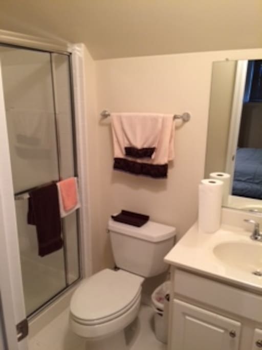 Private bath with shower
