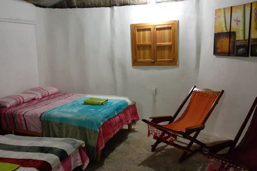 Interior de la cabaña