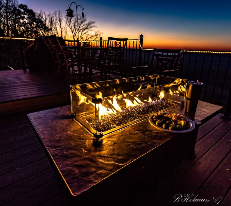 Dinner by the fire pit is very nice