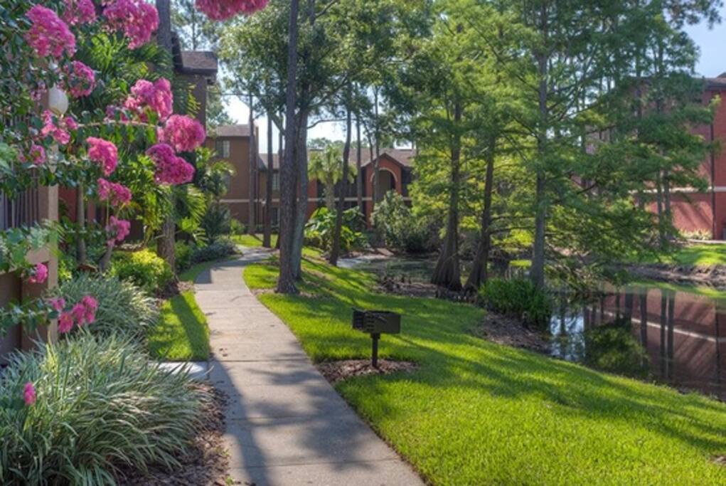 Green areas to walk by.