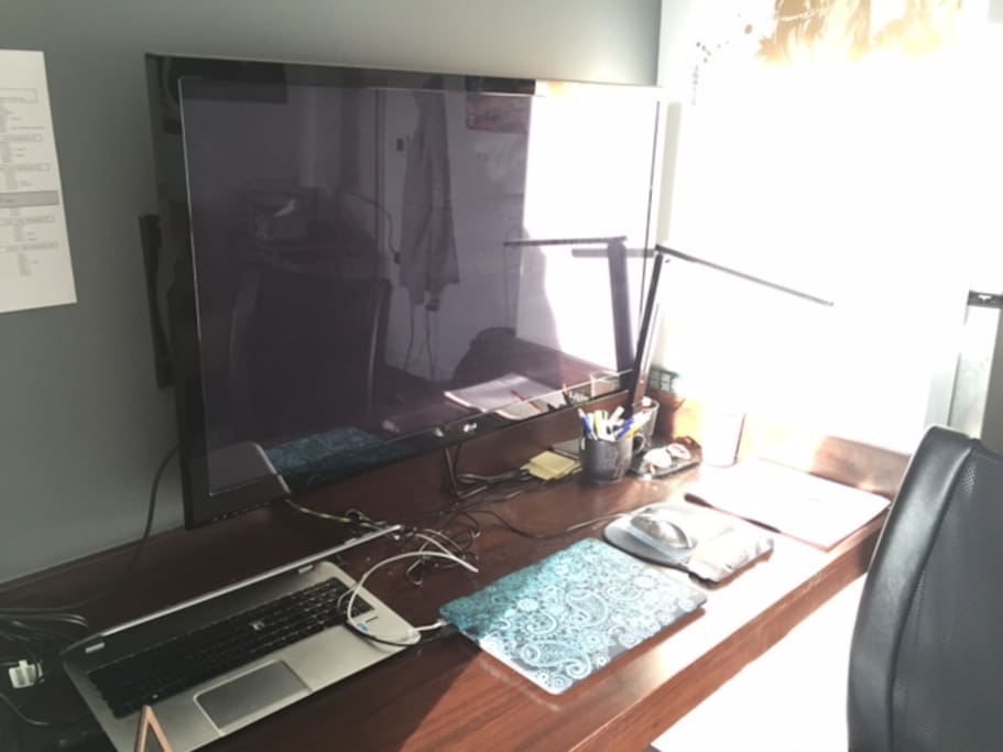 Desk and TV