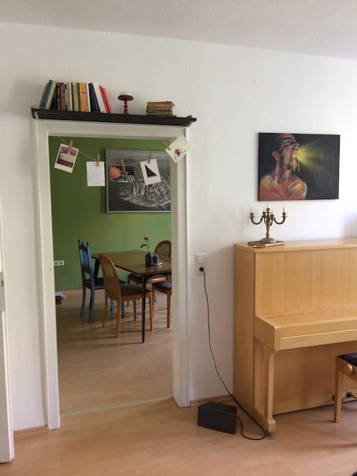 View from living room to the office