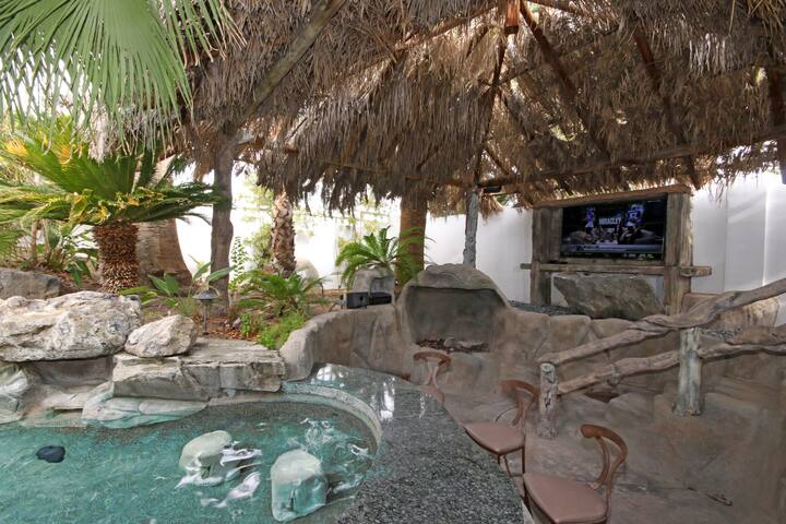 Private pool with grotto and tiki hut. gallery image 3