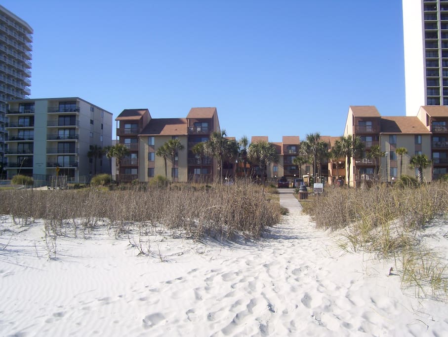 View of The Anchorage from beach
