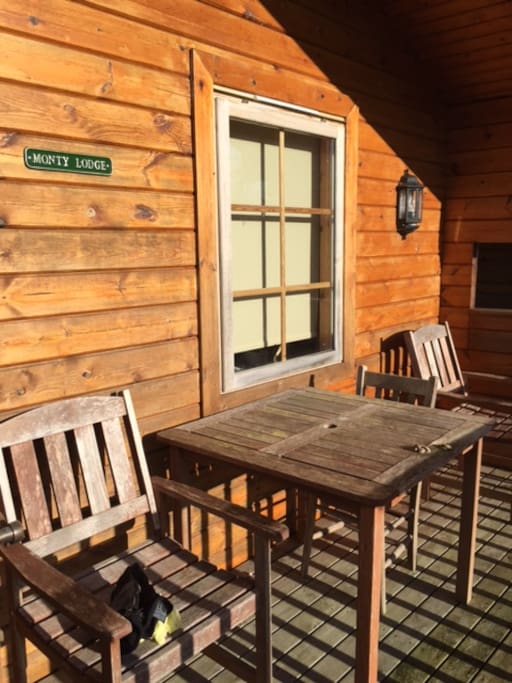 Table and chairs to enjoy the stunning views