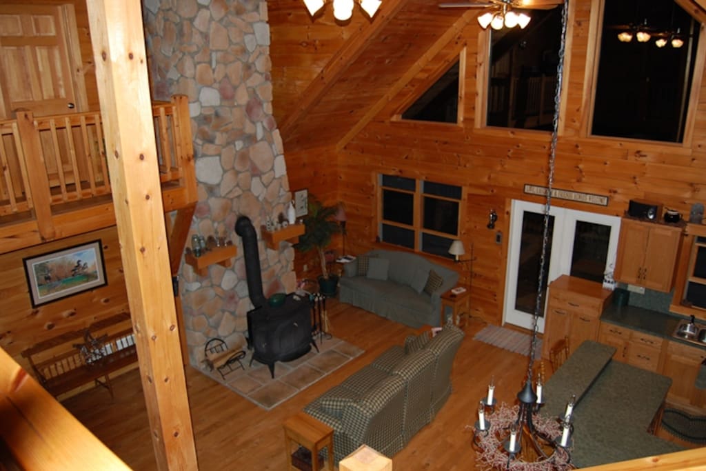Cozy up to our wood stove on a cool evening
