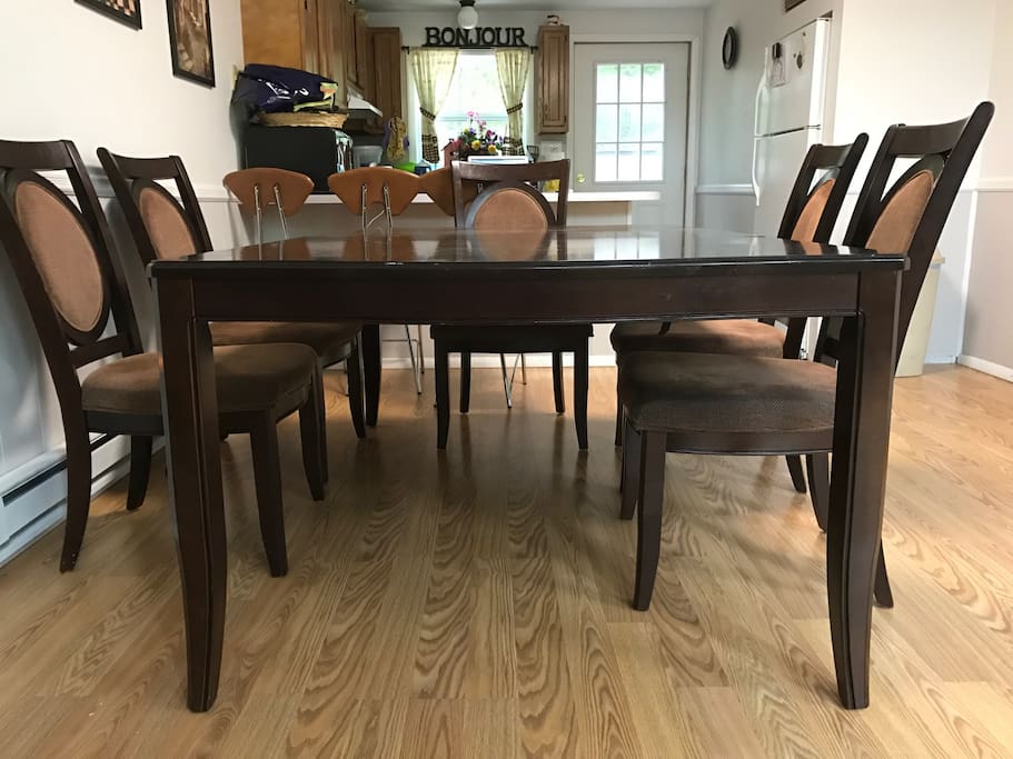 Large extended dining table