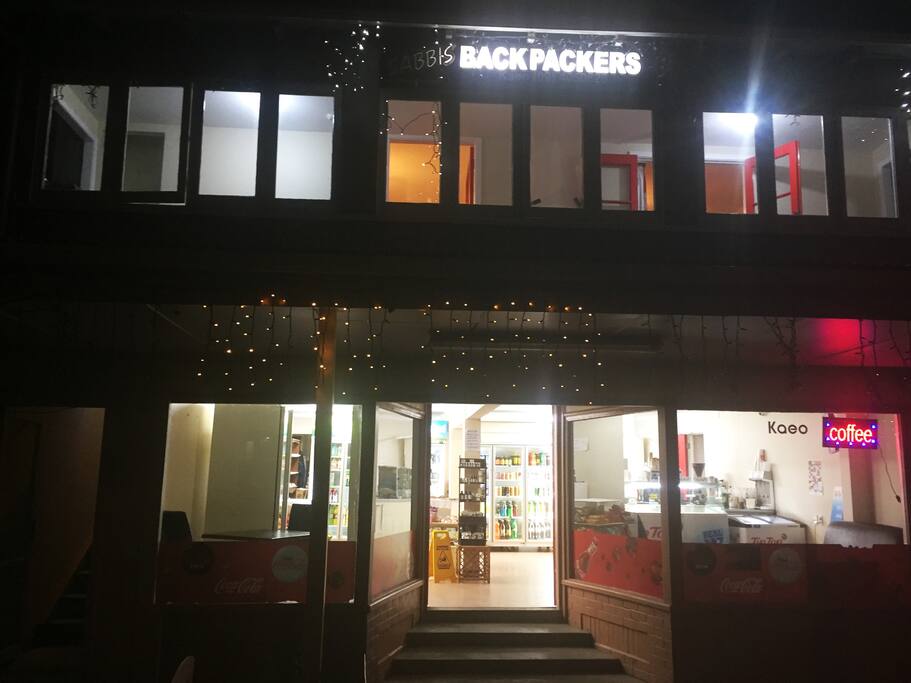 Backpackers above the Spice Grill and coffee shop
