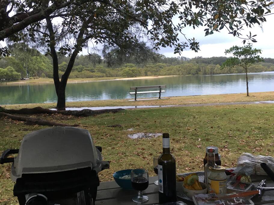 BBQ in the park just out the door