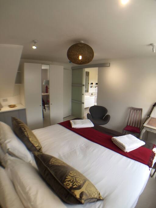The view towards the ensuite shower room