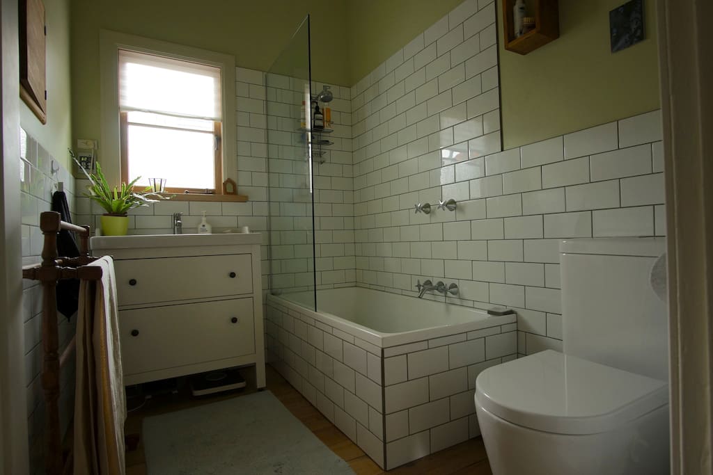 The bathroom is next to the guest room so most of the time (apart from mornings when we shower) you will have your own toilet. There is another toilet at the other end of the house that we use.