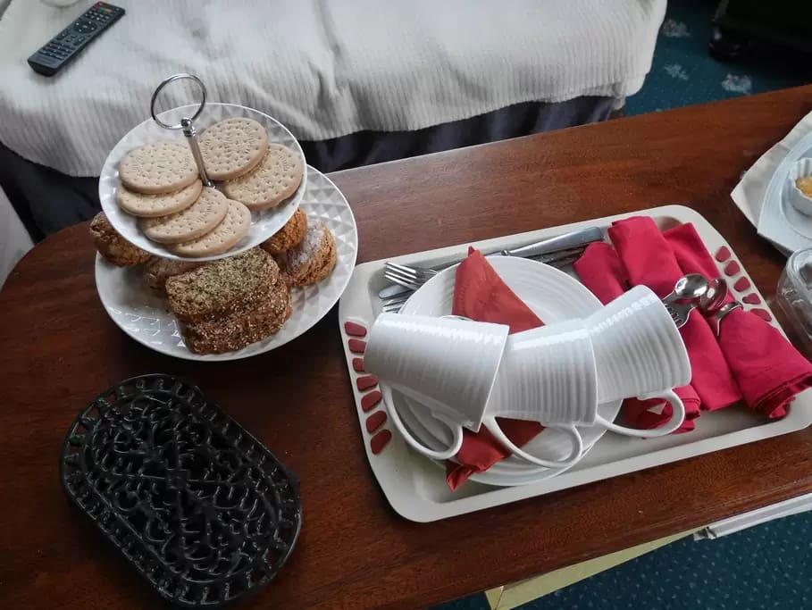 Homemade pastries when you arrive.
